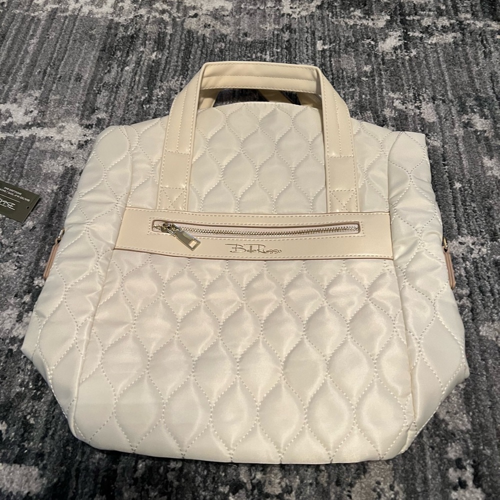 Brand new with tags 14.4” quilted cream ivory tote, backpack, shoulder bag